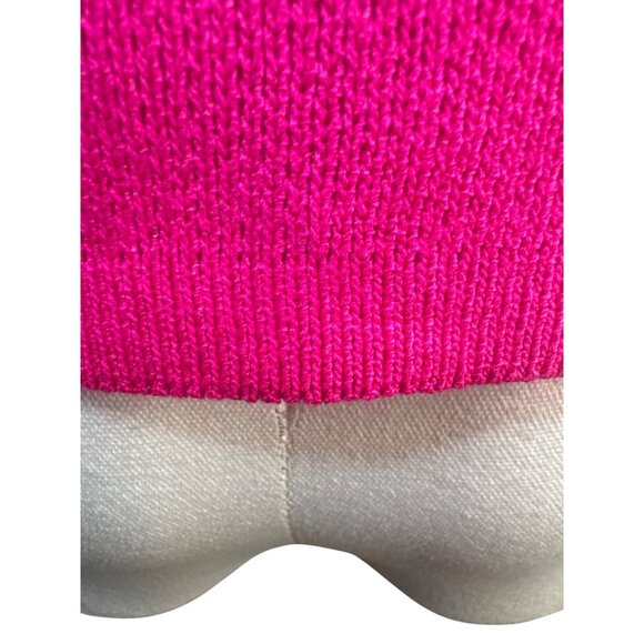 ZARA Bright Pink Short Sleeve Small Knit Cardigan With Gold Buttons & Pockets - Picture 15 of 16